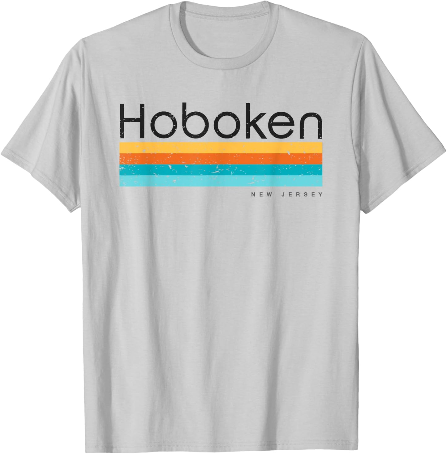 Vintage Hoboken New Jersey NJ Retro Design T-Shirt - T-Shirt | Ash