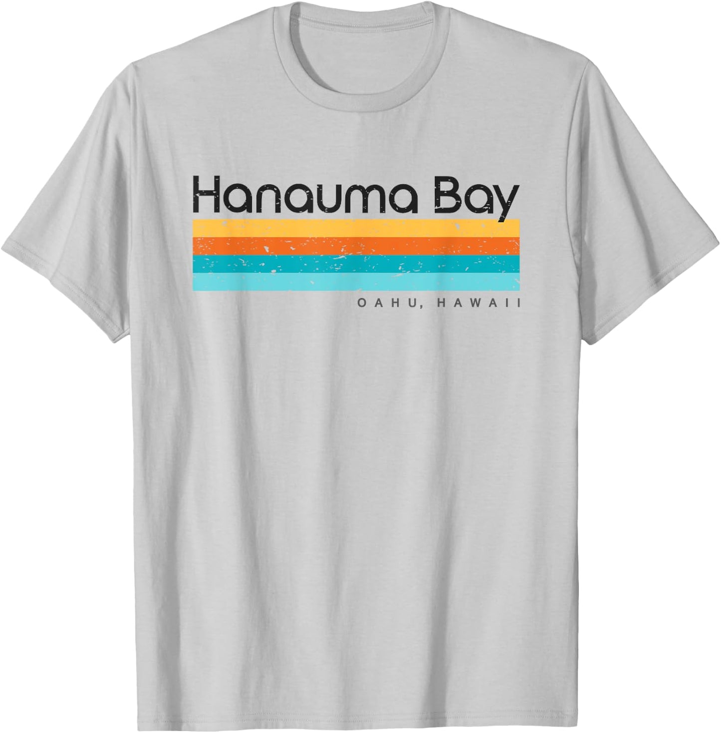 Vintage Hanauma Bay Hawaii Retro Design T-Shirt - T-Shirt | Ash