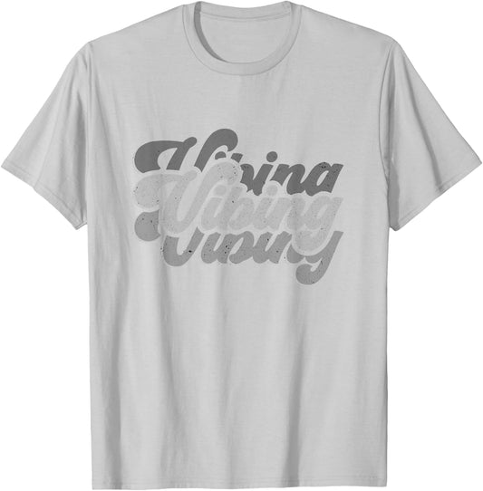Vibing on All Blue Color Graphic T-Shirt - T-Shirt | Ash