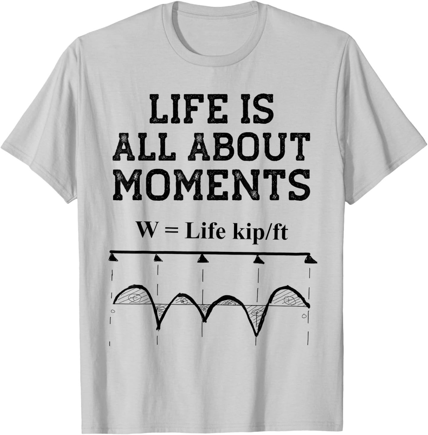 Funny Civil Engineering Cute Gifts Life is All About Moments T-Shirt - T-Shirt | Ash