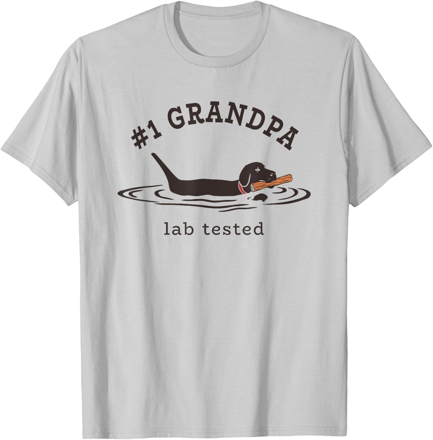 #1 Grandpa Lab Tested Pun - Labrador Retriever Dog Owner Men T-Shirt - T-Shirt | Ash