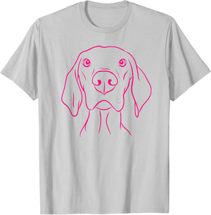 PABLO'S PAW PRINTS Vizsla Dog Lover - Grey, -Adult, Short Sleeve, Small, Classic Fit, Cotton 50% Polyester 50% T-Shirt - T-Shirt | Ash