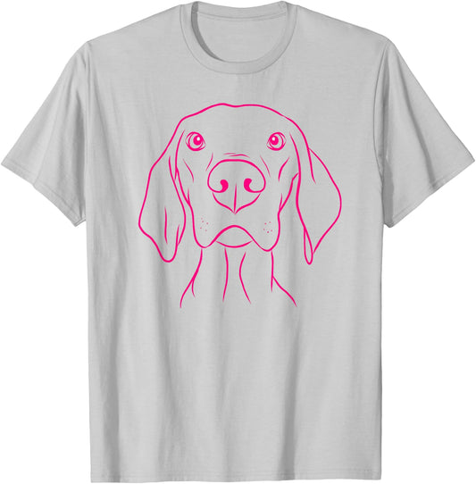 PABLO'S PAW PRINTS Vizsla Dog Lover - Grey, -Adult, Short Sleeve, Small, Classic Fit, Cotton 50% Polyester 50% T-Shirt - T-Shirt | Ash