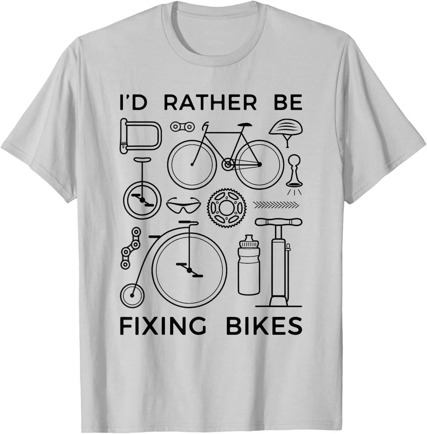 Fun Bicycle Mechanic Rather Be Fixing Bikes T-Shirt - T-Shirt | Ash