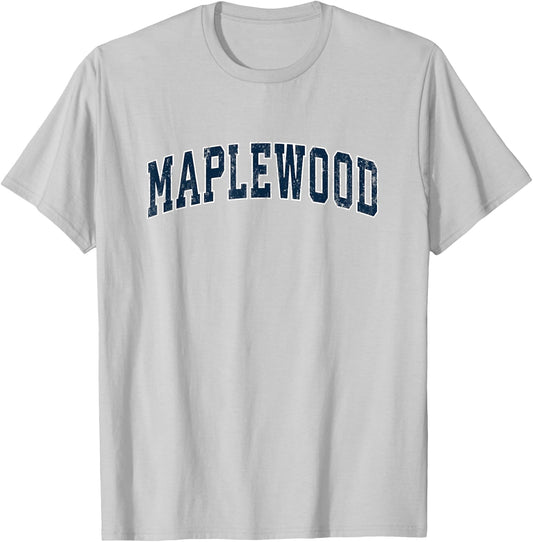 Maplewood New Jersey NJ Vintage Sports Design Navy Design T-Shirt - T-Shirt | Ash