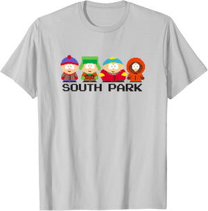 8 Bit South Park T-Shirt - T-Shirt | Ash