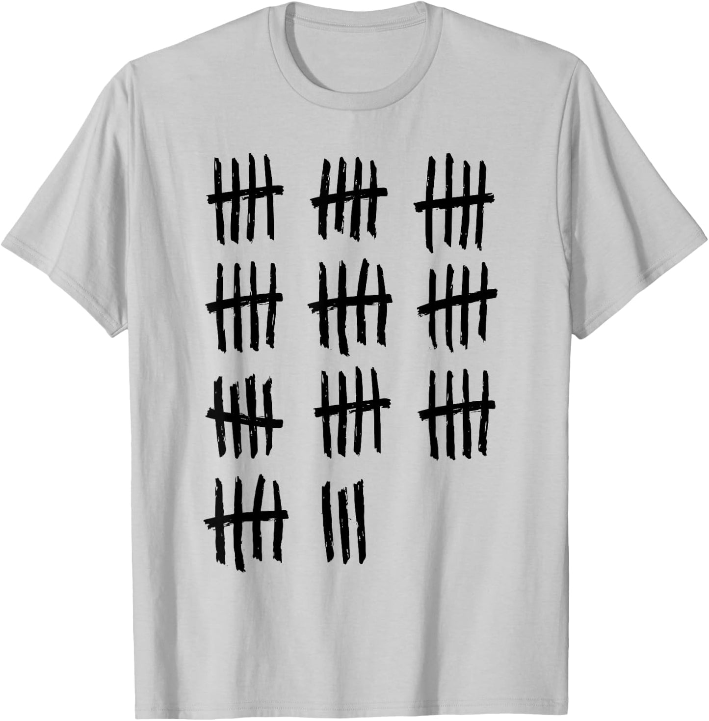 53rd Birthday Outfit 53 Years Old Tally Marks Anniversary T-Shirt - T-Shirt | Ash
