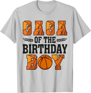 Gaga Of The Birthday Boy Basketball Grandpa 1st Bday T-Shirt - T-Shirt | Ash