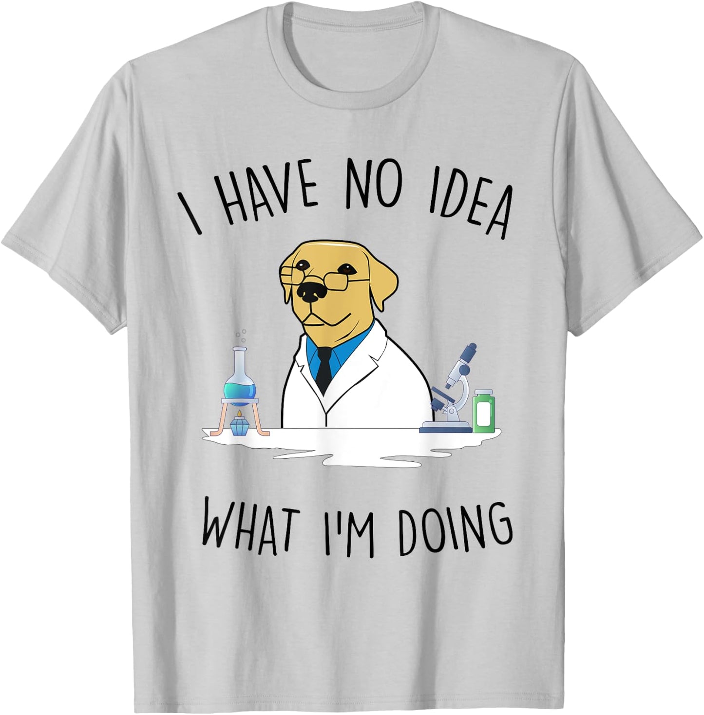 Laboratory Retriever Golden Chemistry Laboratory T-Shirt - T-Shirt | Ash