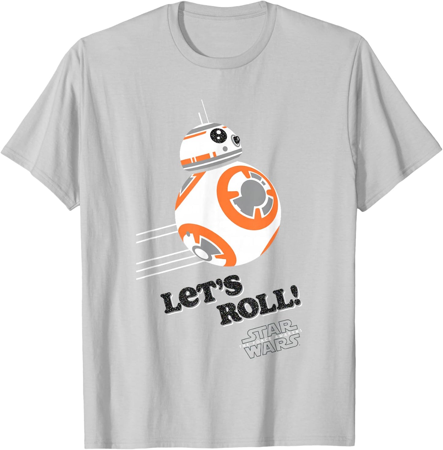 Star Wars The Force Awakens BB-8 Let's Roll! Chest Portrait T-Shirt - T-Shirt | Ash