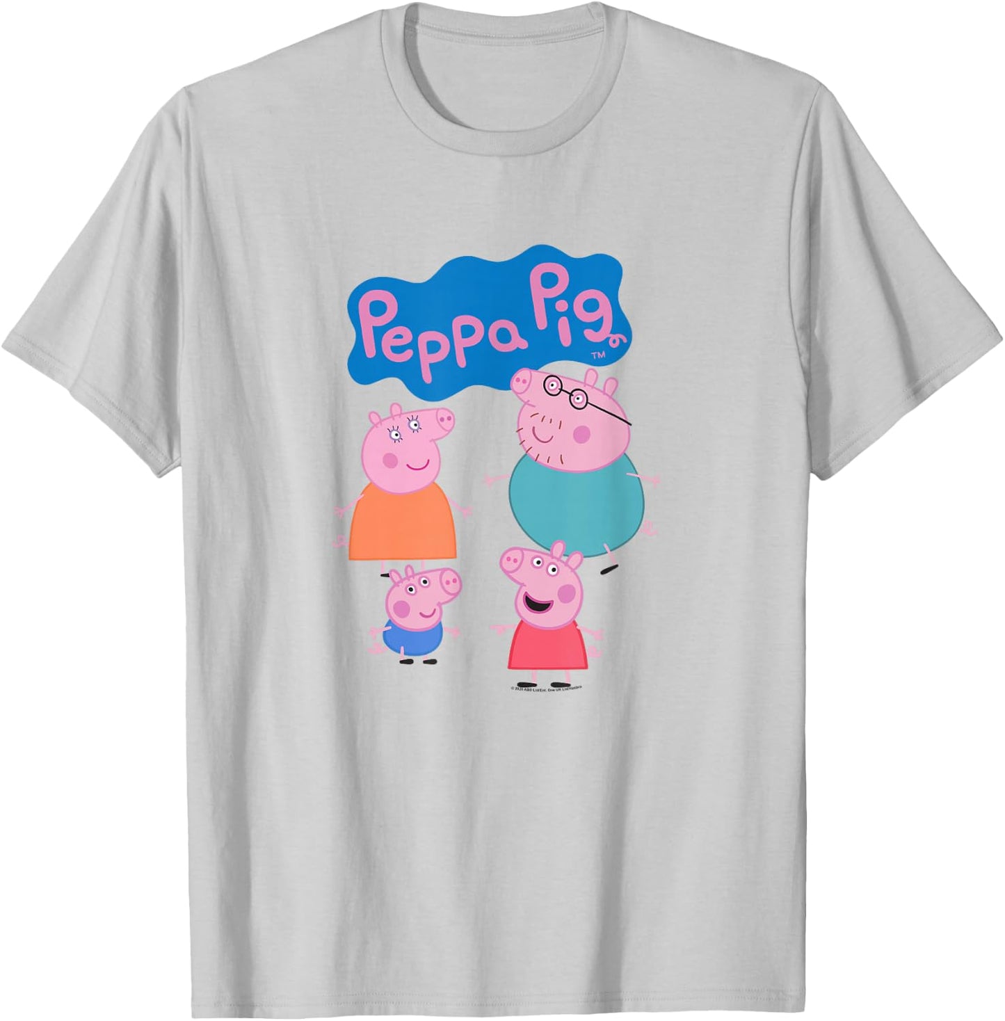 Peppa Pig Family Logo T-Shirt - T-Shirt | Ash