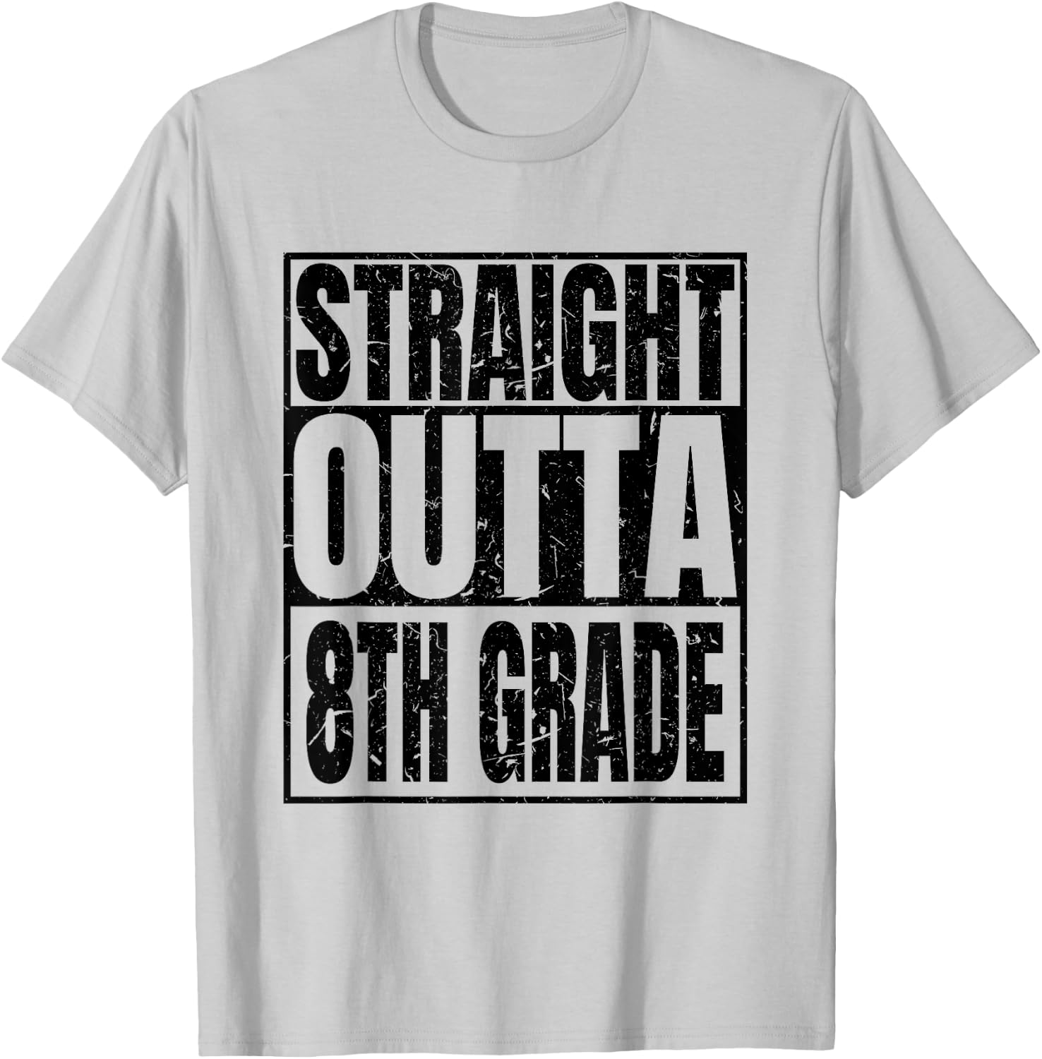 Straight Outta 8th Grade Graduation 2025 Degree Class Gifts T-Shirt - T-Shirt | Ash