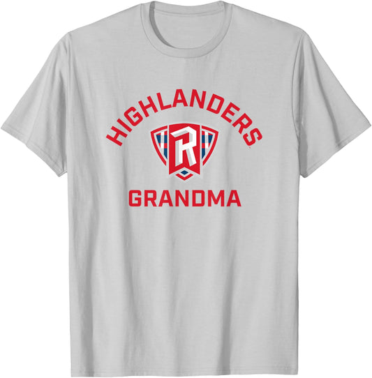 Radford University Highlanders Arched Grandma T-Shirt - T-Shirt | Ash