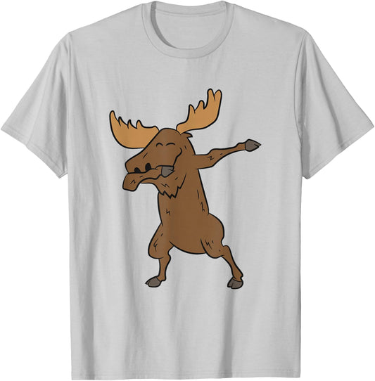 Dabing Moose Funny Canadian Moose T-Shirt - T-Shirt | Ash