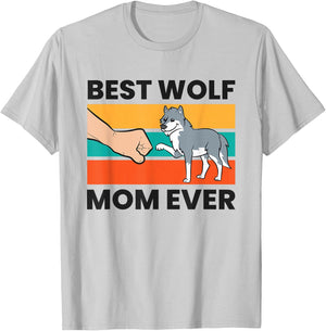 Wolf Mama Best Wolf Mom Ever T-Shirt - T-Shirt | Ash