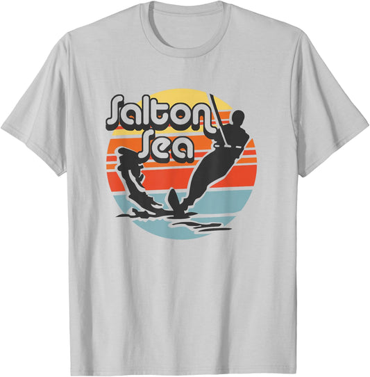 Salton Sea California water ski retro T-Shirt - T-Shirt | Ash