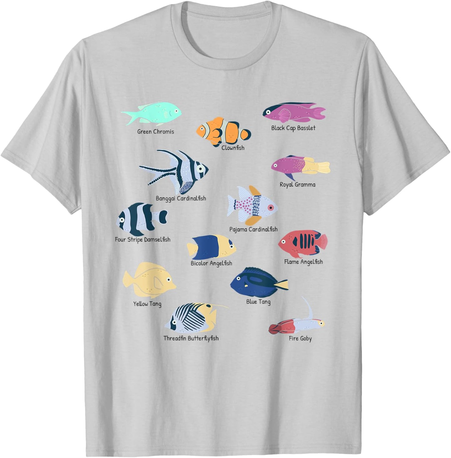 Coral Reefs Tropical Fishes In Reef Aquariums Fish Tank T-Shirt - T-Shirt | Ash