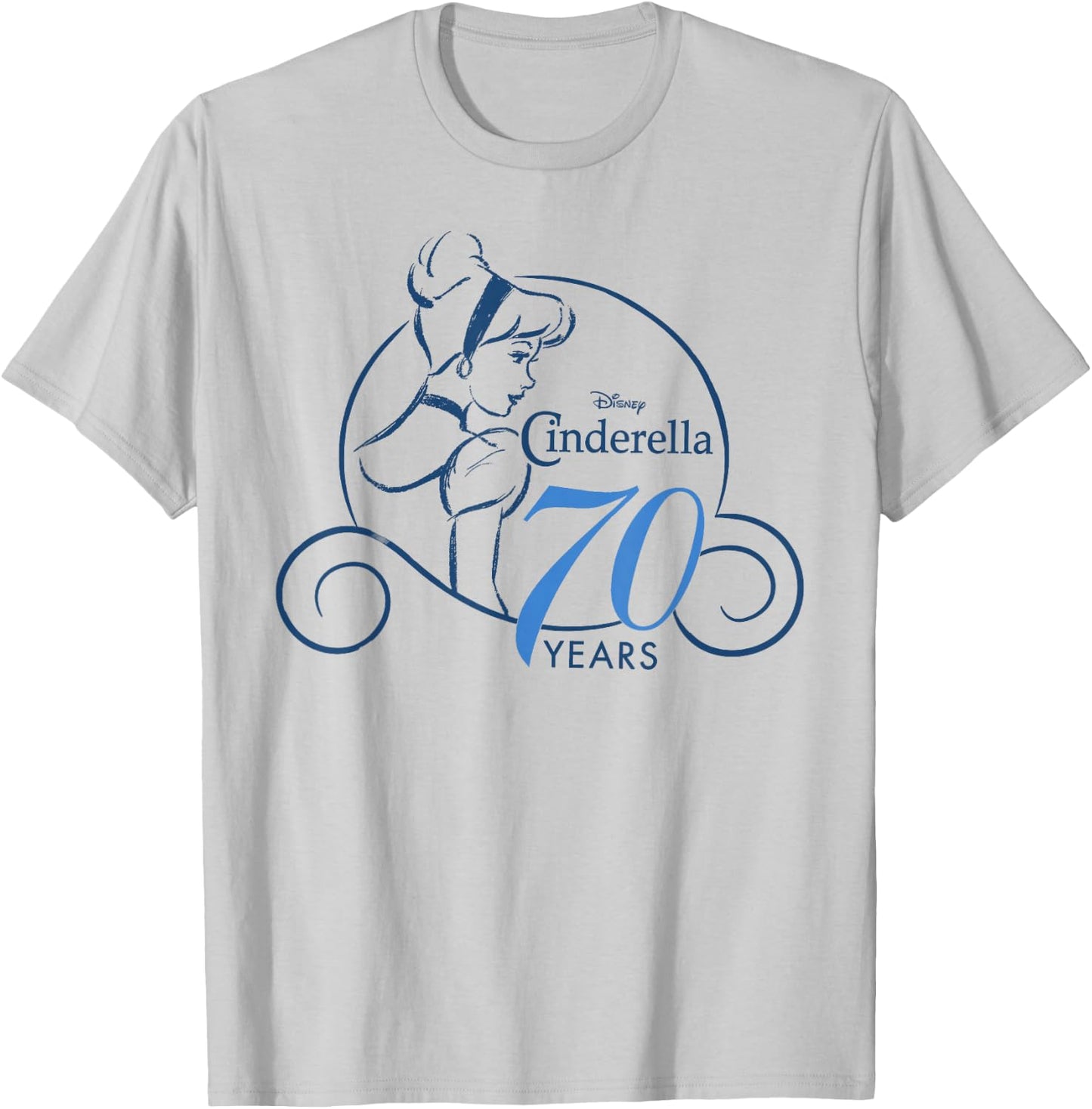 Disney Cinderella 70th Anniversary Simple Logo T-Shirt - T-Shirt | Ash