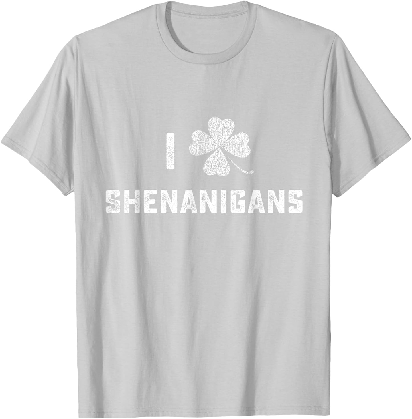 I Love Shenanigans St Patricks Day Shamrock Men Women Kids T-Shirt - T-Shirt | Ash