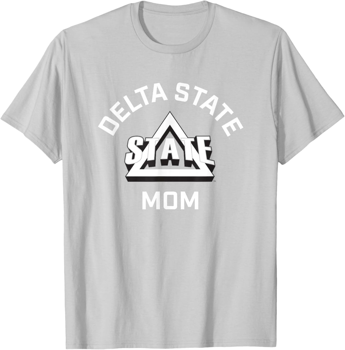 Delta State University Statesmen Arched Mom T-Shirt - T-Shirt | Ash