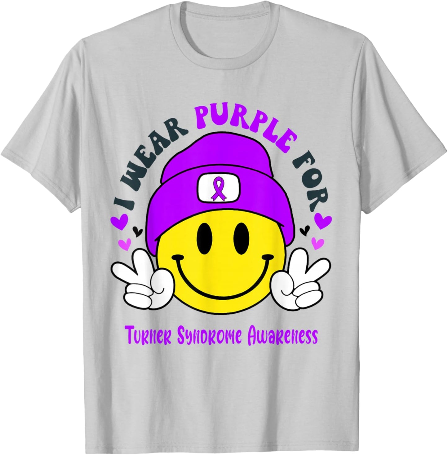 I Wear Purple for Turner Syndrome Awareness T-Shirt - T-Shirt | Ash