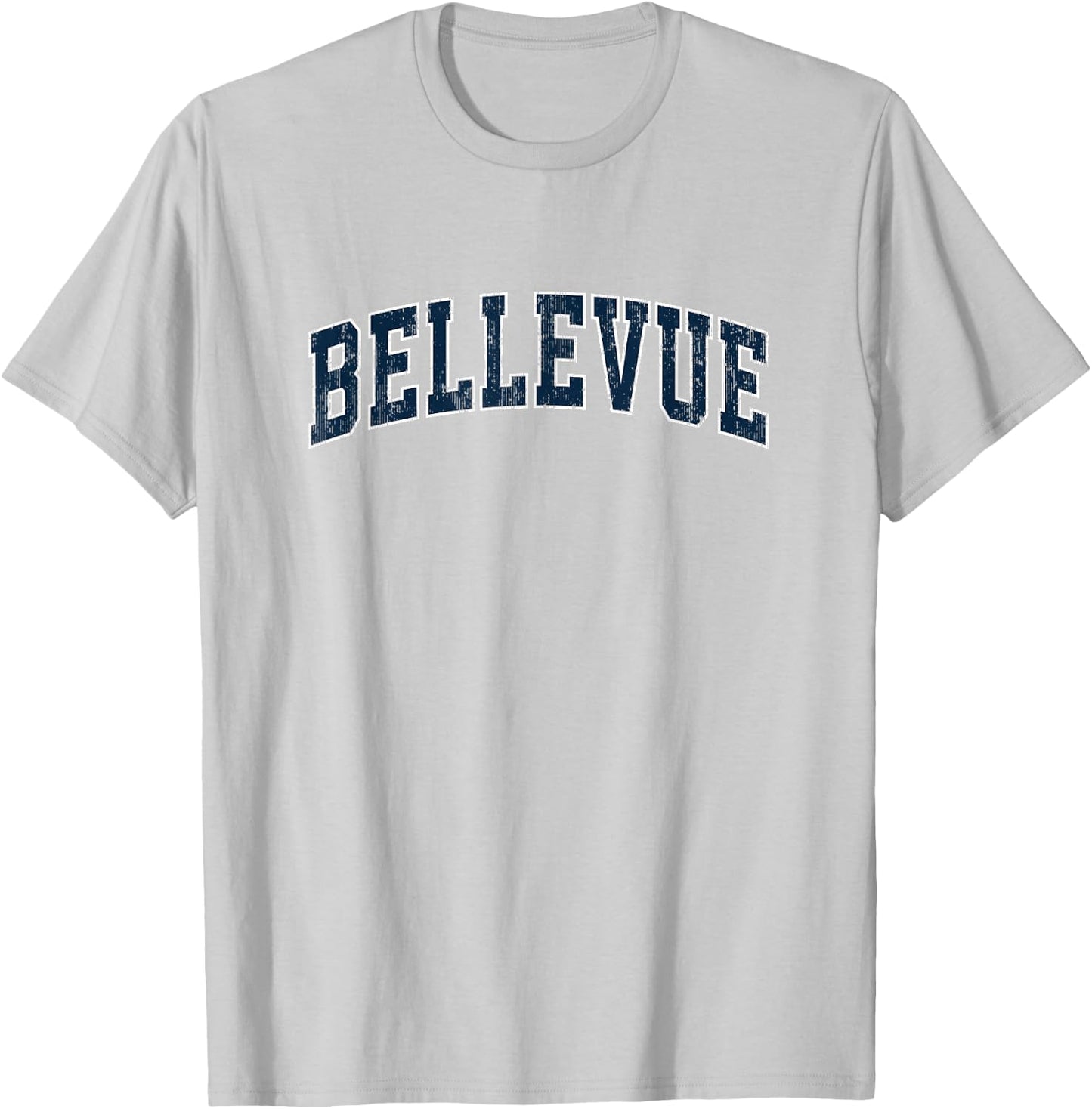 Bellevue Wisconsin WI Vintage Sports Design Navy Design T-Shirt - T-Shirt | Ash