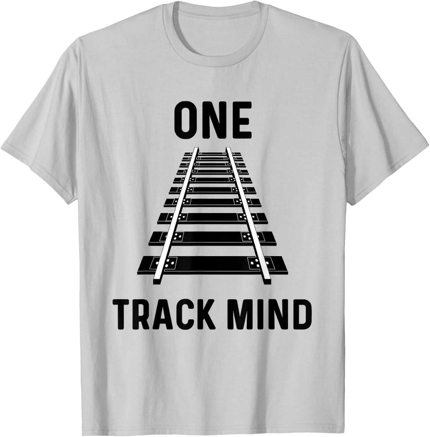 One Track Mind Train Stuff For Kids Locomotive Railfan Funny T-Shirt - T-Shirt | Ash