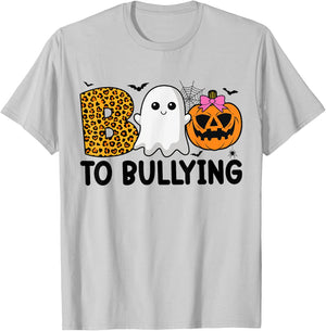 Boo Anti Bullying Funny Halloween Orange Unity Day Girls T-Shirt - T-Shirt | Ash