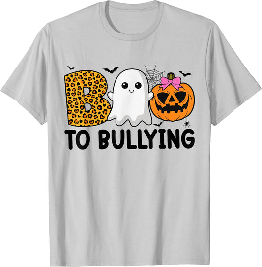 Boo Anti Bullying Funny Halloween Orange Unity Day Girls T-Shirt - T-Shirt | Ash