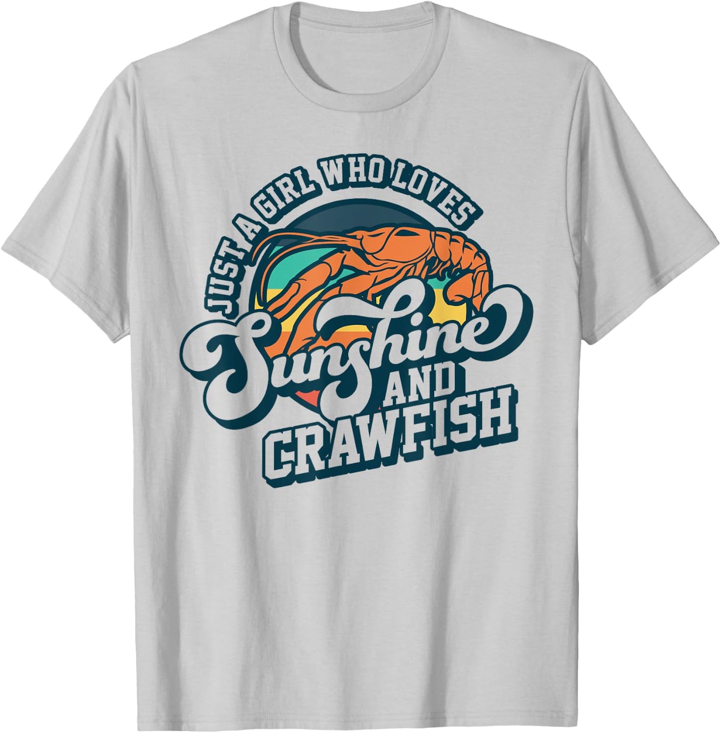 Sunshine And Crawfish Boil Retro Cajun Seafood Festival T-Shirt - T-Shirt | Ash