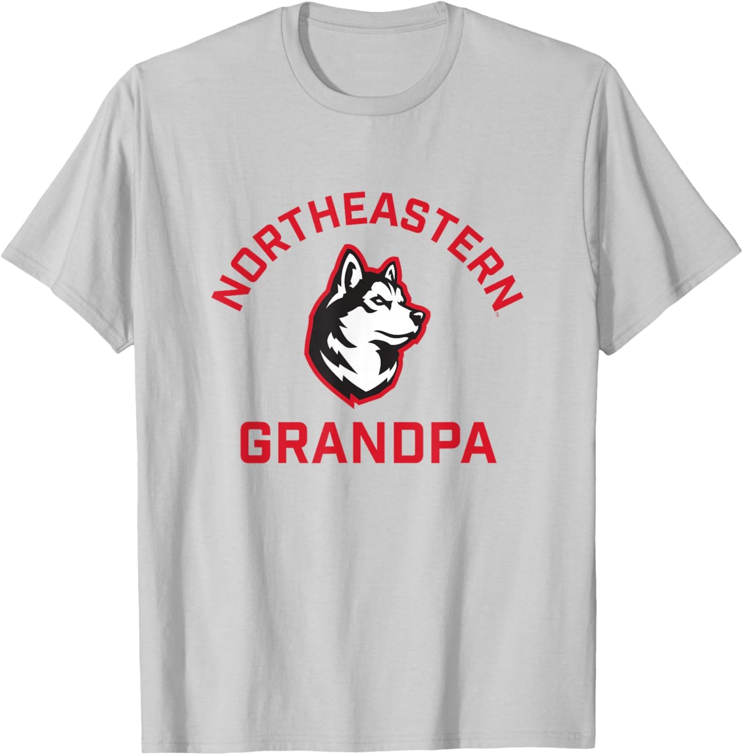 Northeastern University NEU Huskies Arched Grandpa T-Shirt - T-Shirt | Ash