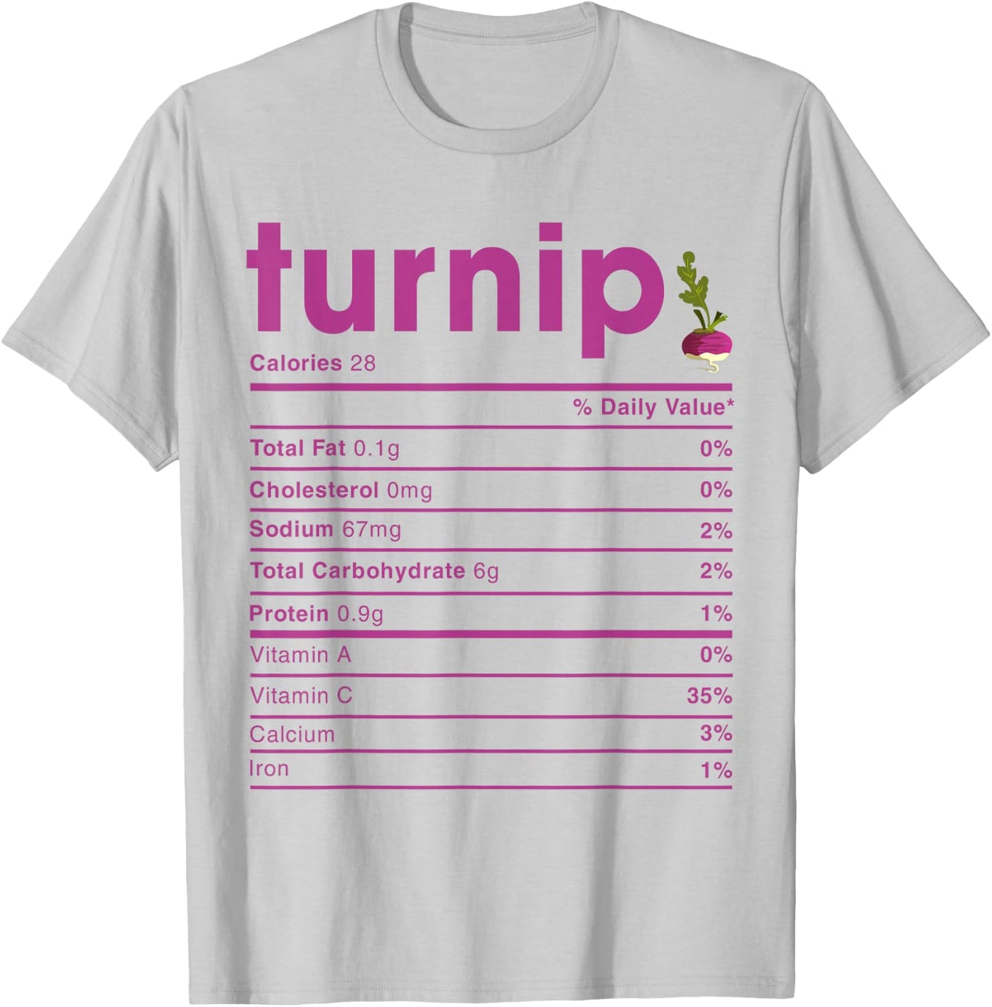 Turnip Nutrition Facts T-Shirt - T-Shirt | Ash