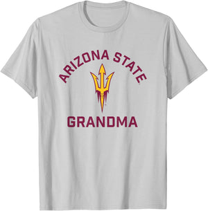 Arizona State University Sun Devils Arched Grandma T-Shirt - T-Shirt | Ash