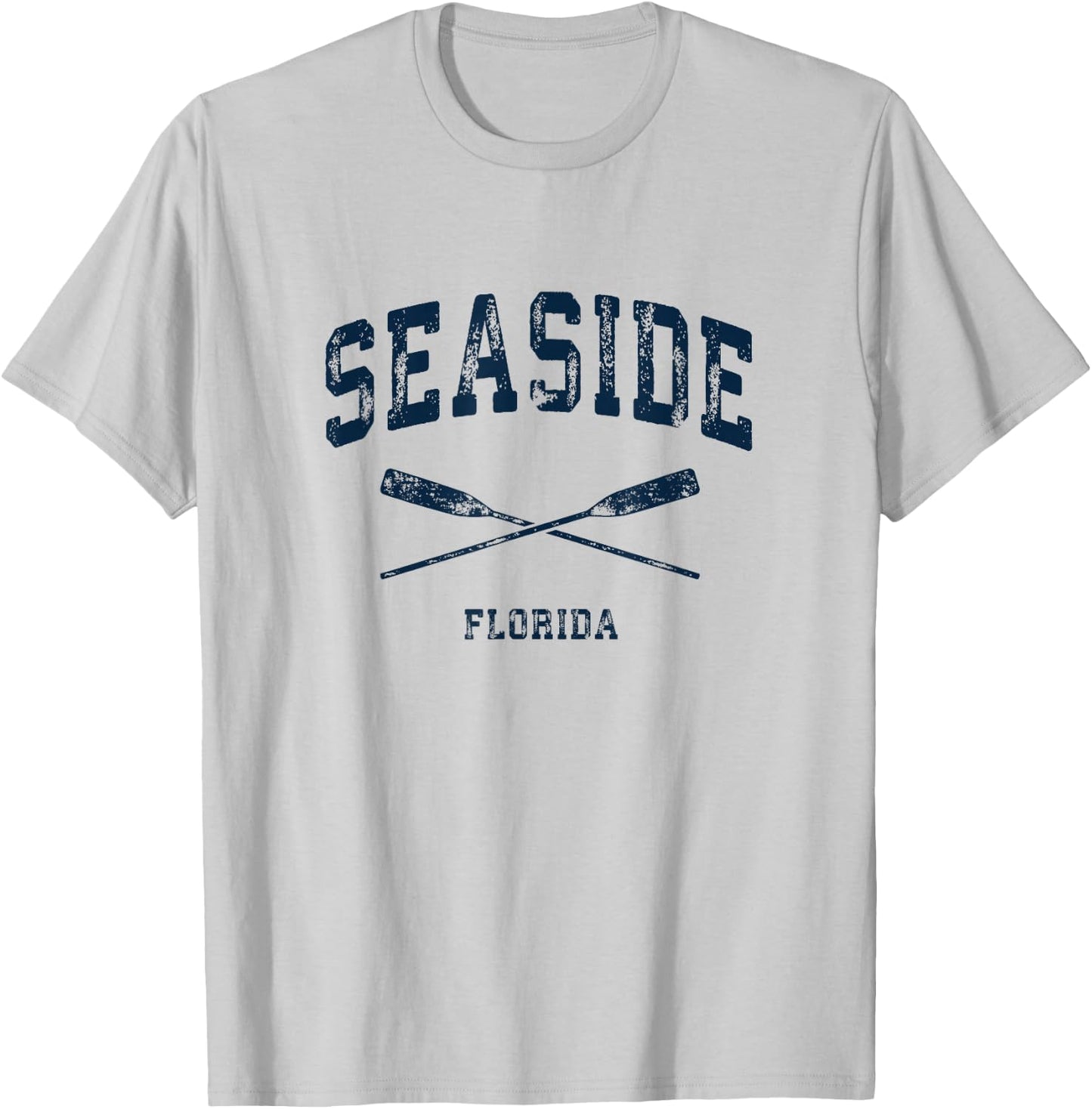 Seaside Florida Vintage Nautical Crossed Oars Navy T-Shirt - T-Shirt | Ash