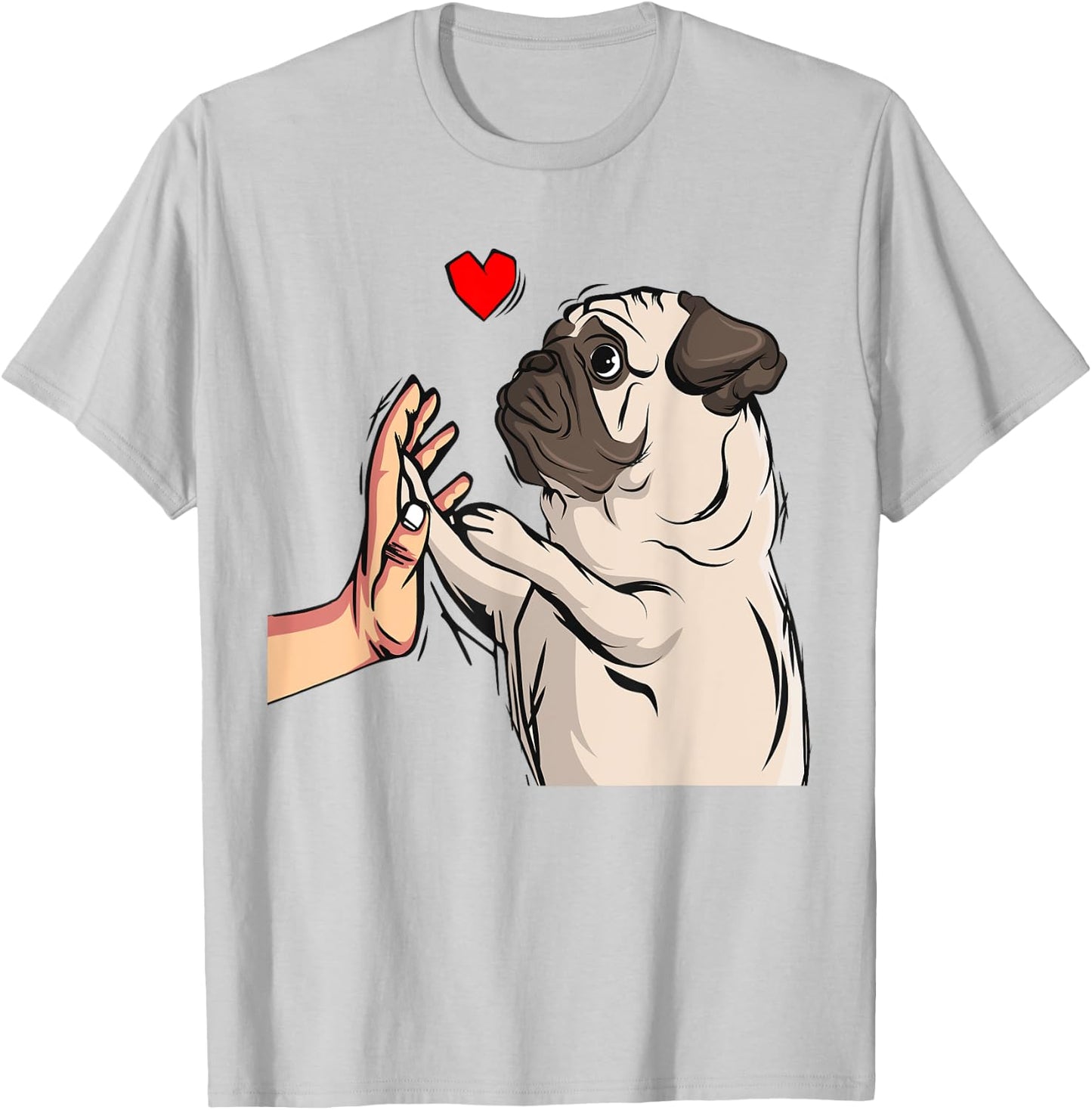 Pug Love Funny Dog Lover Owner Girls Gift T-Shirt - T-Shirt | Ash