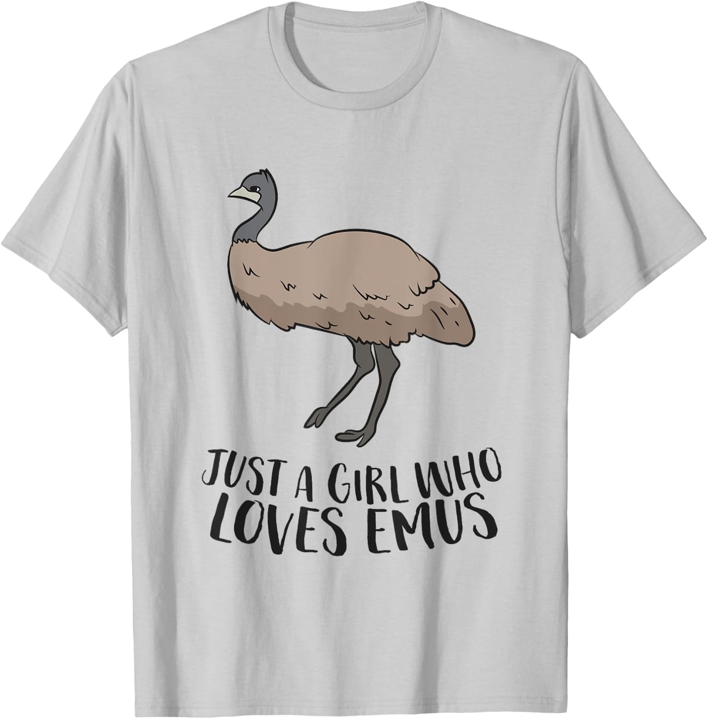 Cute Emu Girl Just a Girl Who Loves Emus T-Shirt - T-Shirt | Ash