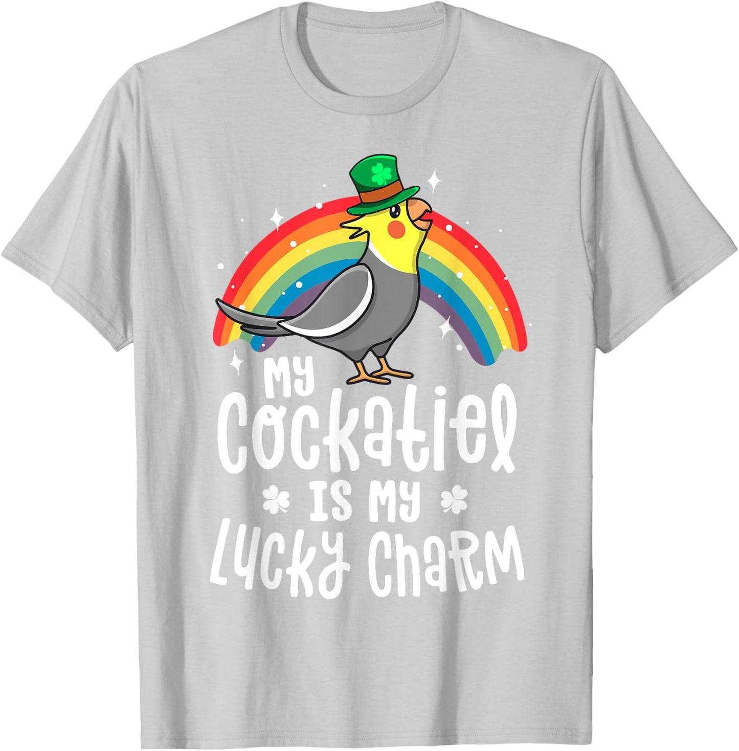 Cockatiel St Patricks Day Shirt Bird Parrot Gift T-Shirt - T-Shirt | Ash