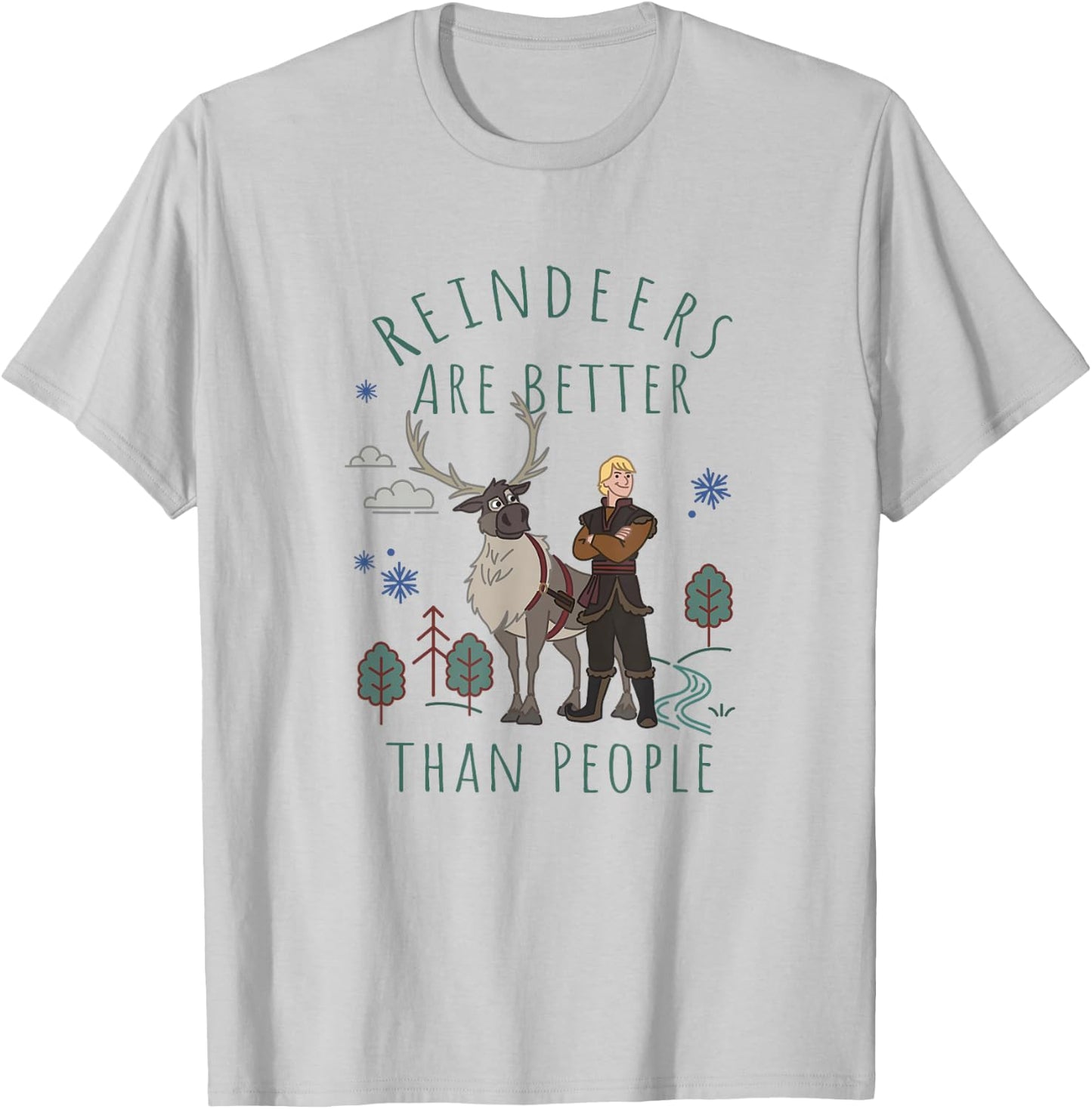 Disney Frozen Kristoff & Sven Reindeers Are Better T-Shirt - T-Shirt | Ash