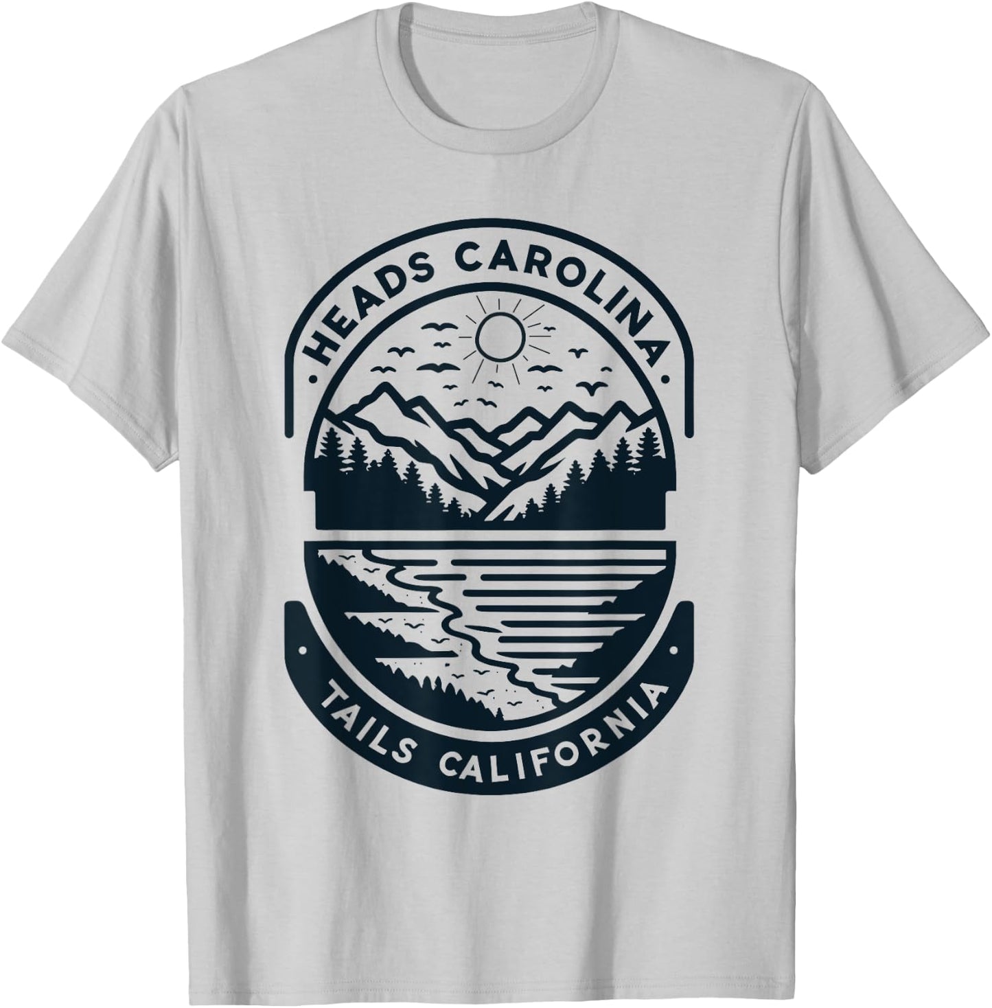 Heads Carolina Tail California Retro Vintage T-Shirt - T-Shirt | Ash