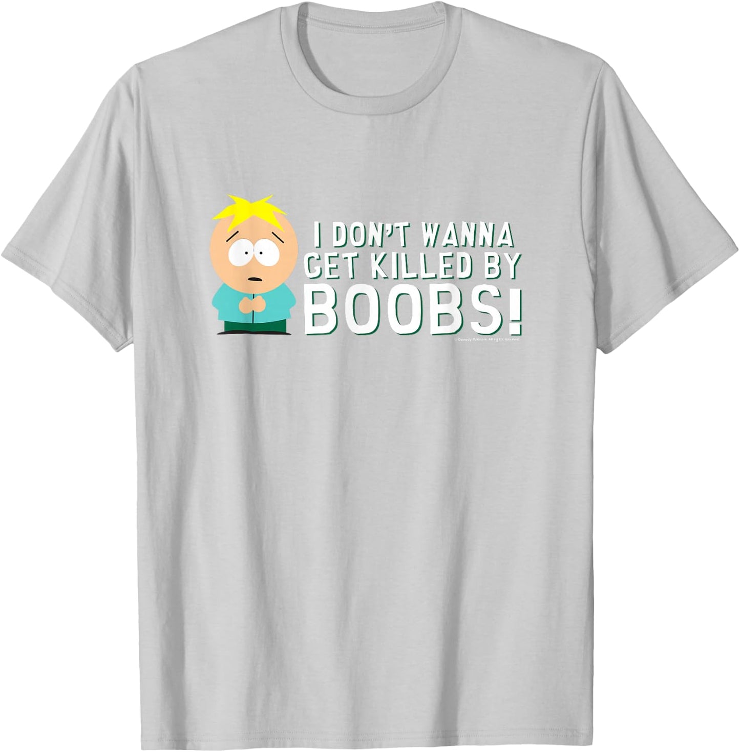 South Park Butters Killed By Boobs T-Shirt - T-Shirt | Ash