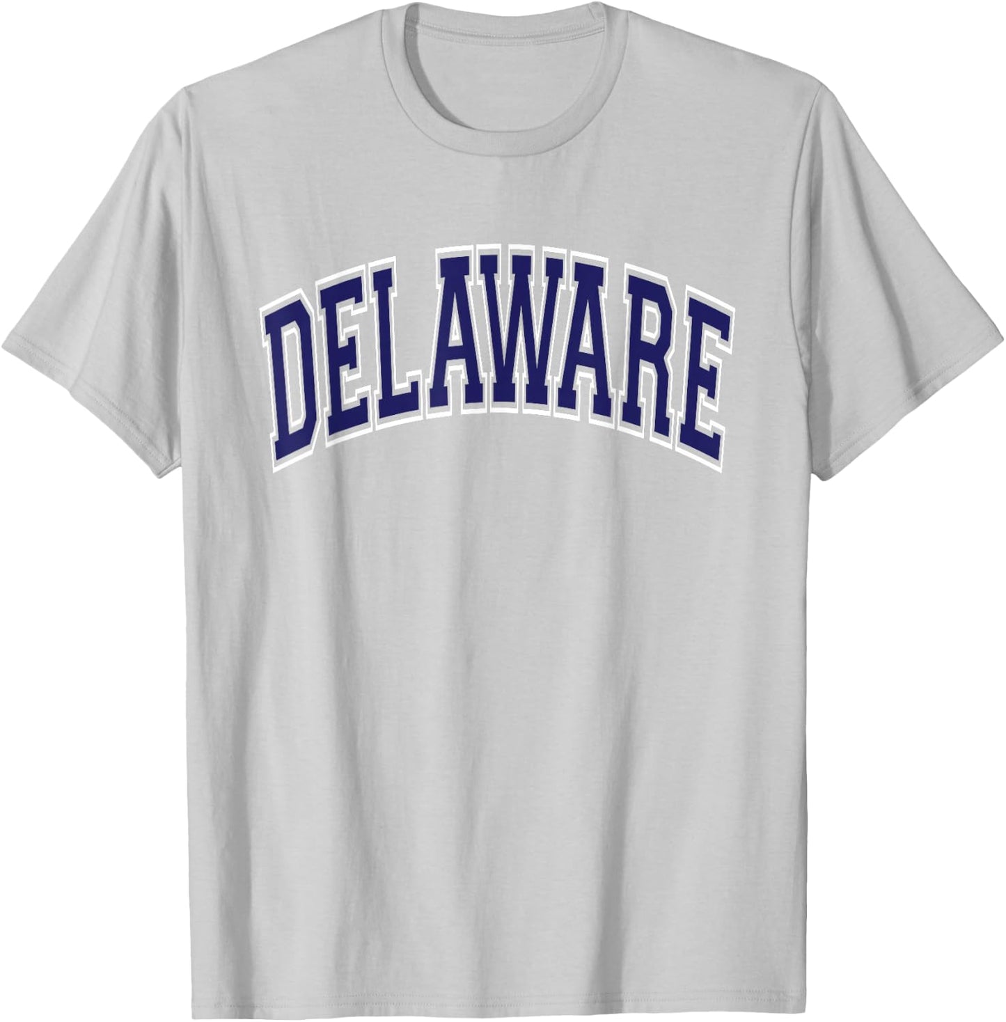 Delaware Arched Dark Blue Text T-Shirt - T-Shirt | Ash