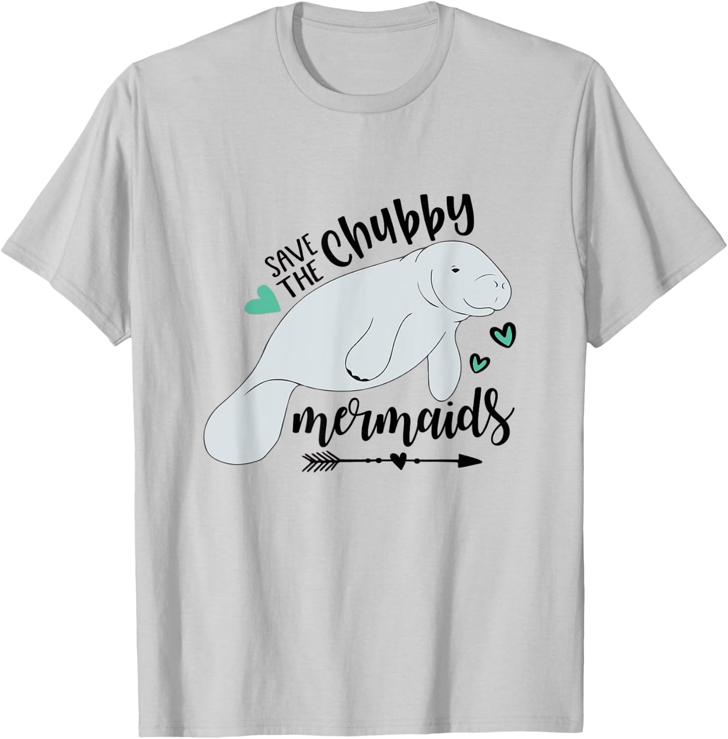 Save The Chubby Mermaid Top Walrus Lover Present Seahorse T-Shirt - T-Shirt | Ash