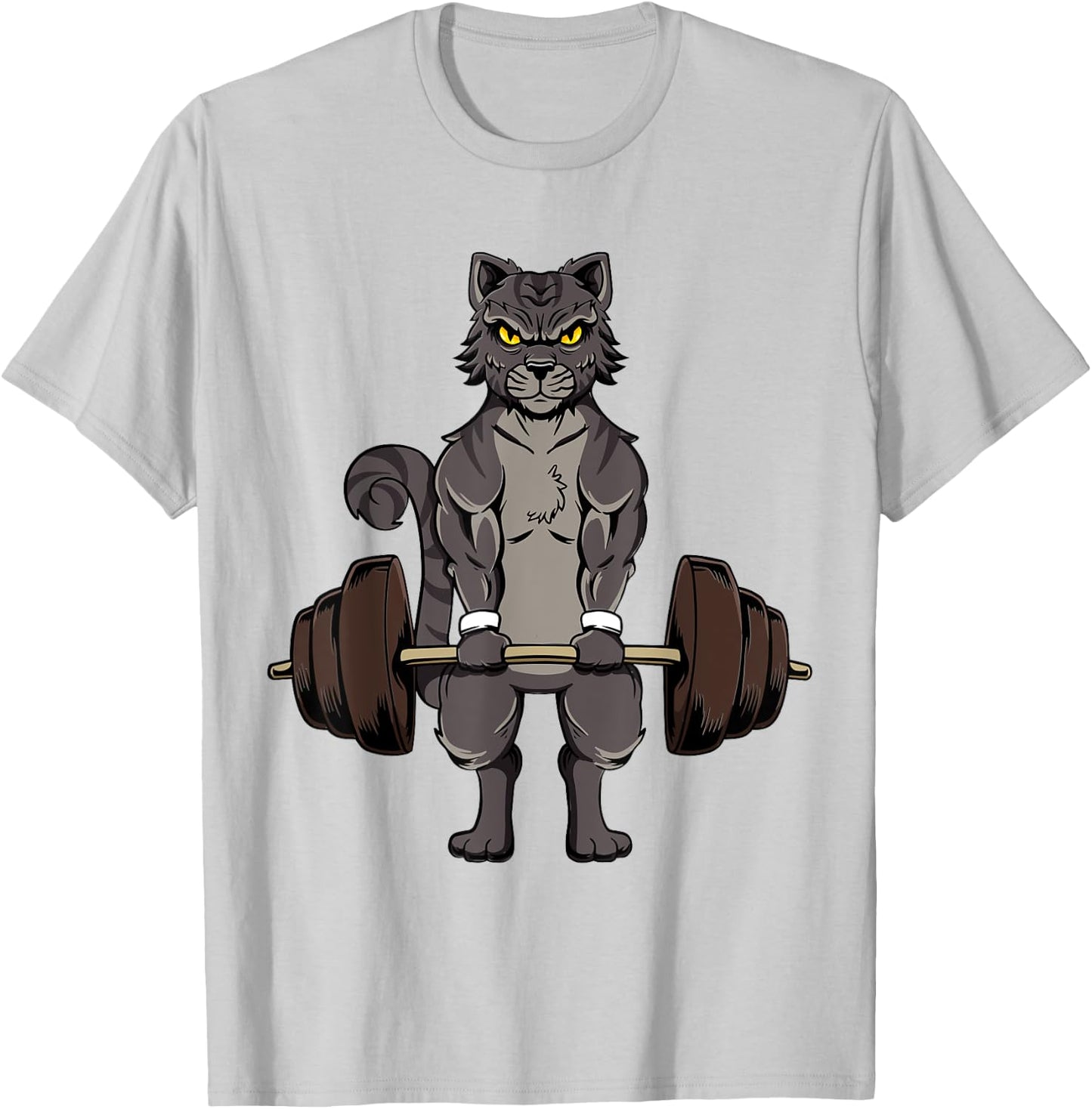 Deadlifting Cat Gym Workout Kitten Deadlifting Weightlifting Women T-Shirt - T-Shirt | Ash