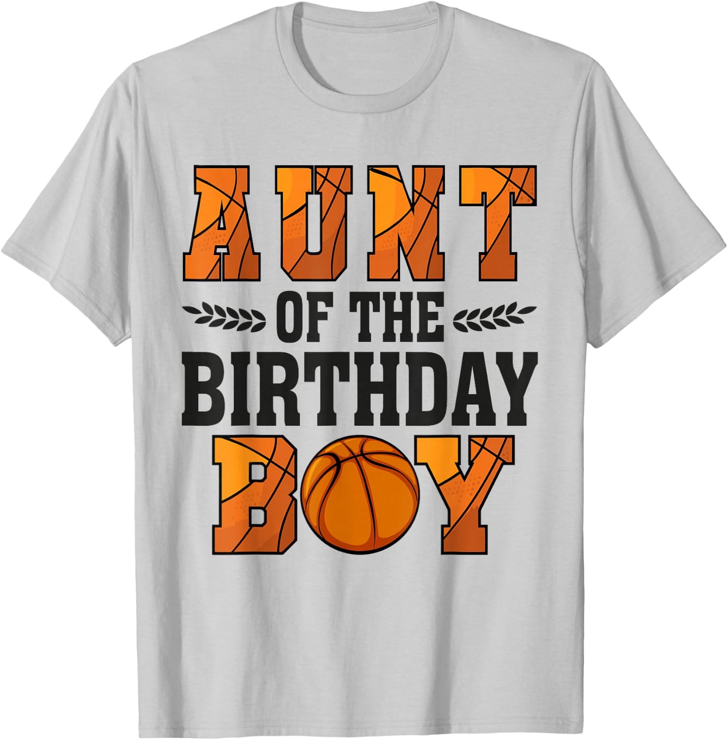 Aunt Of The Birthday Boy Basketball 1st Bday T-Shirt - T-Shirt | Ash