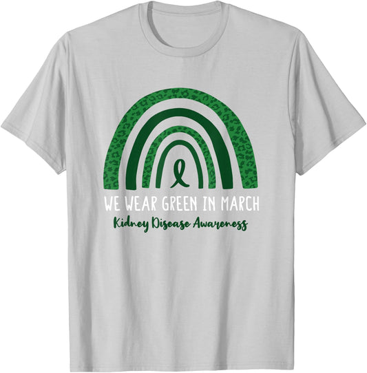 In March We Wear Green National Kidney Month T-Shirt - T-Shirt | Ash