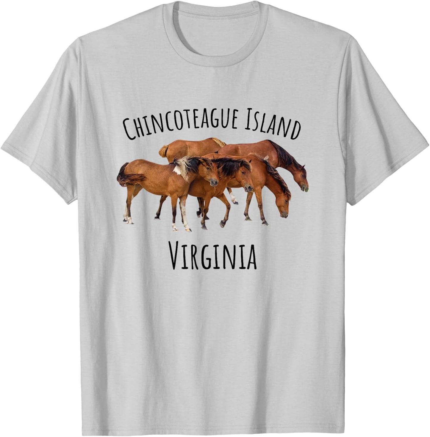 Chincoteague Island Virginia Horse Assateague Pony T-Shirt - T-Shirt | Ash