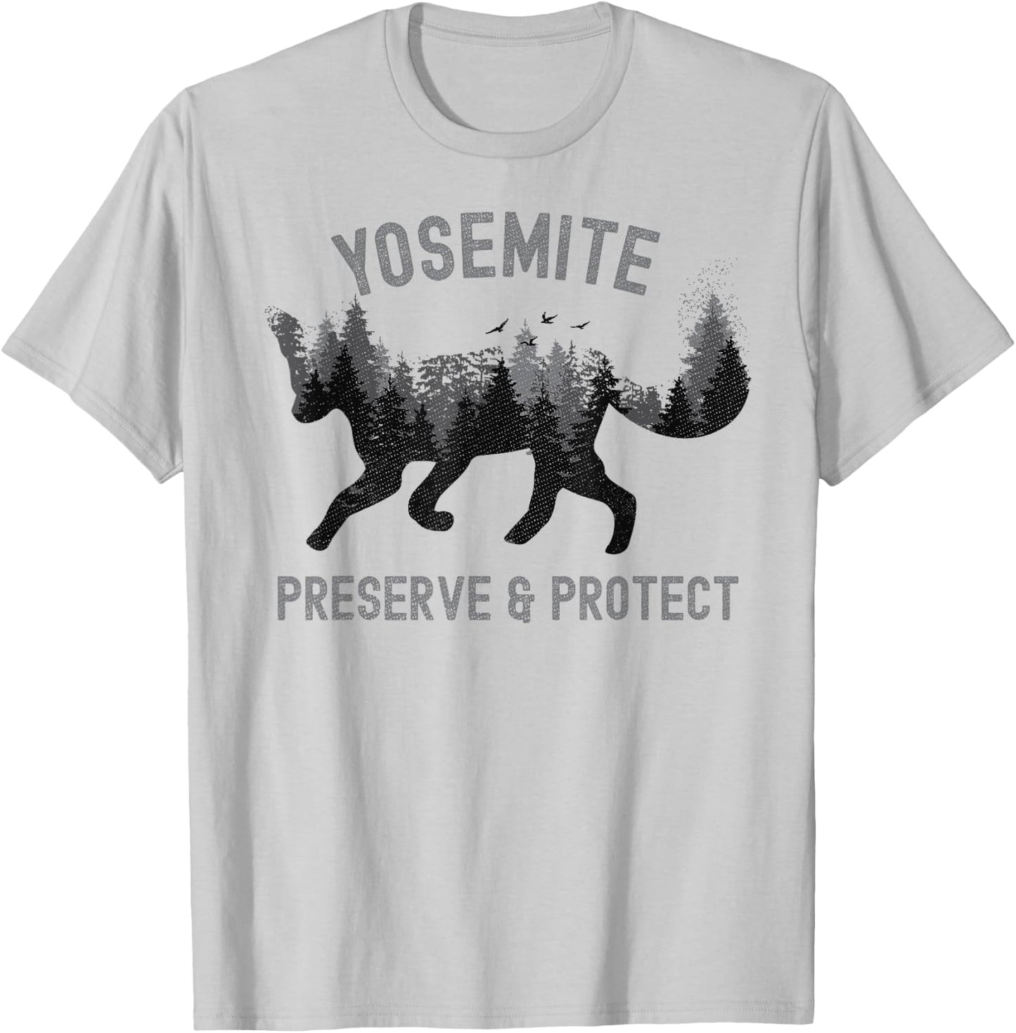 Preserve & Protect Fox Yosemite Vintage Wildlife T-Shirt - T-Shirt | Ash