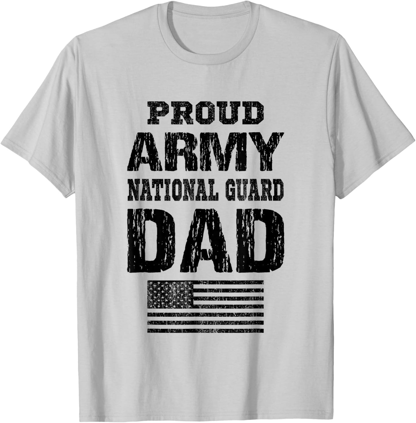 Vintage Proud Army National Guard Dad U.S Military Gift T-Shirt - T-Shirt | Ash