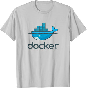 Docker logo container Linux DevOps programming coding T-Shirt - T-Shirt | Ash
