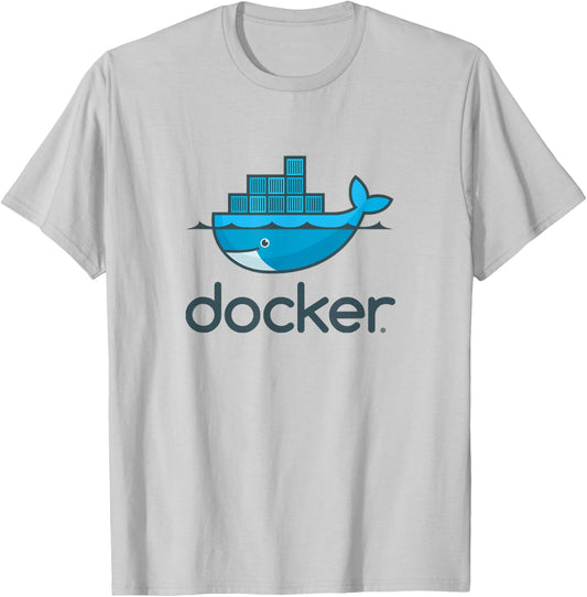 Docker logo container Linux DevOps programming coding T-Shirt - T-Shirt | Ash